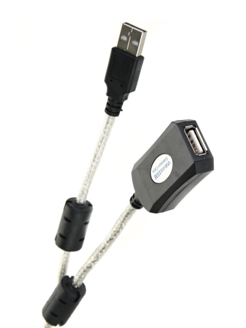 Кабель-адаптер USB2.0-repeater, удлинительный активный <Am-->Af> 15м Aopen/Qust <ACU823-15M> AOpen USB 2.0 Type-AM - USB 2.0 Type-AF 15м