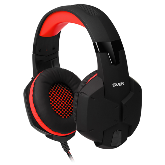 Игровые стереонаушники с микрофоном SVEN AP-G988MV, черный-красный SVEN AP-G988MV