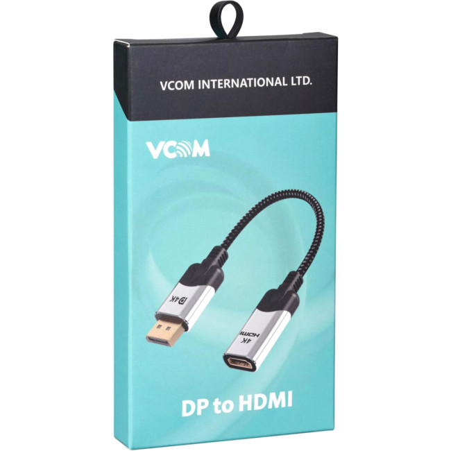 Адаптер DisplayPort(M) ---> HDMI(F) 0.15m 4K@60Hz VCOM <CG621M-0.15> VCOM CG621M-0.15