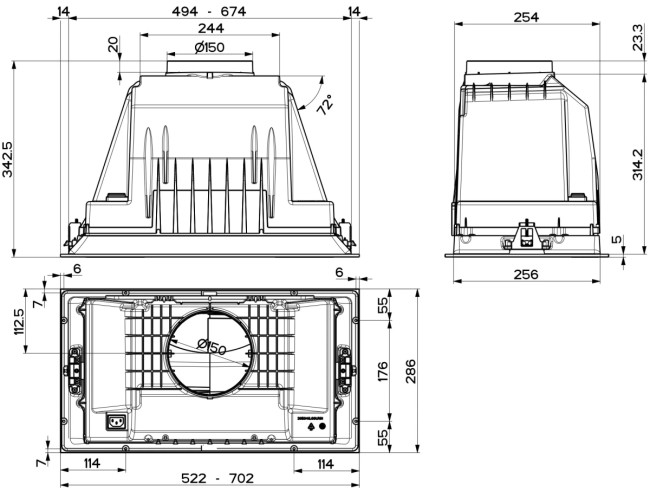 Встраиваемая в шкаф вытяжка Faber Faber INKA PLUS HC X A52