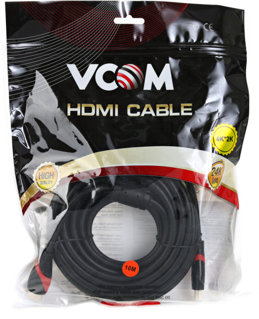 Кабель HDMI 19M/M ver. 2.0, 2 фильтра, 10m VCOM <CG525D-R-10.0> VCOM HDMI (m) - HDMI (m) 10м