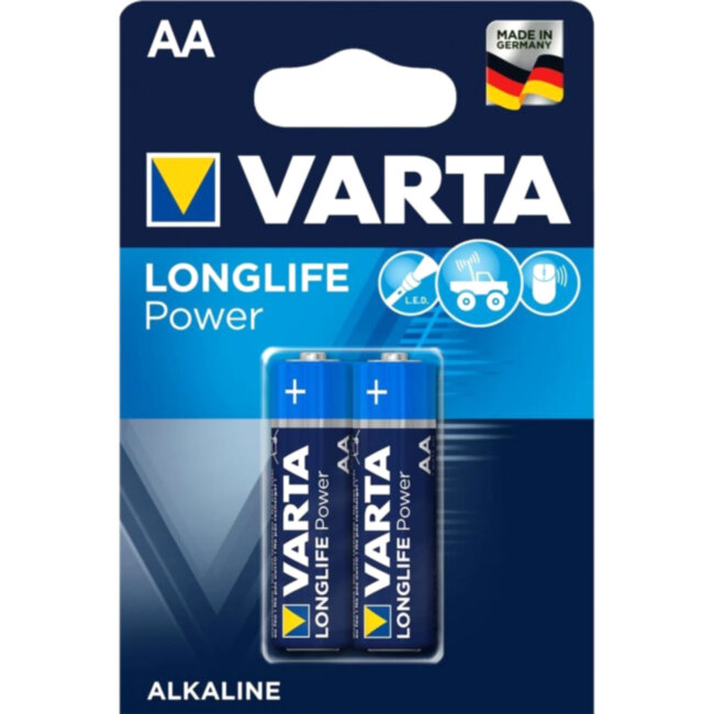Батарейка Varta LONGLIFE POWER (HIGH ENERGY) LR6 AA BL2 Alkaline 1.5V (4906) (2/40/200) (2 шт.) Varta LONGLIFE POWER LR6 AA (04906121412)