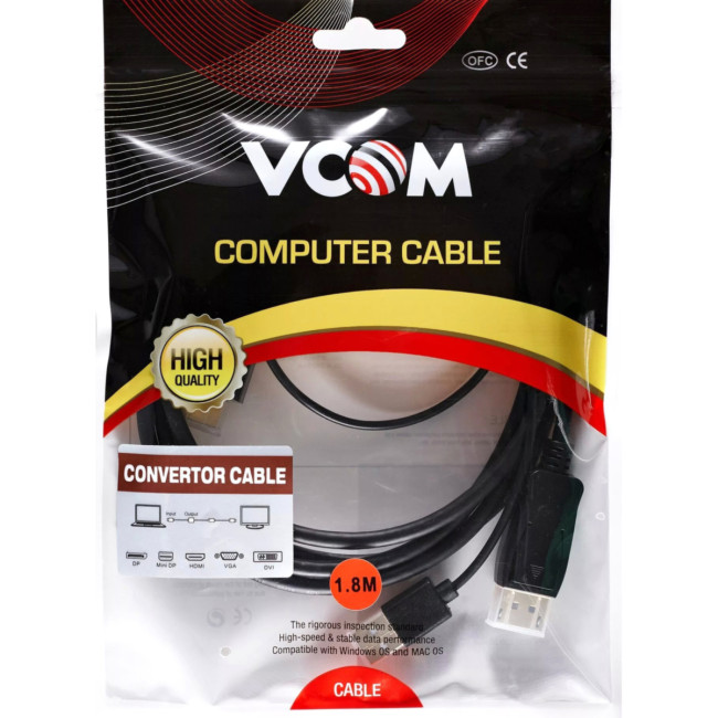Кабель-переходник HDMI(M) +USB---> DP(M)  4K*60Hz 1.8M, VCOM <CG599AC-1.8M> VCOM CG599AC-1.8M