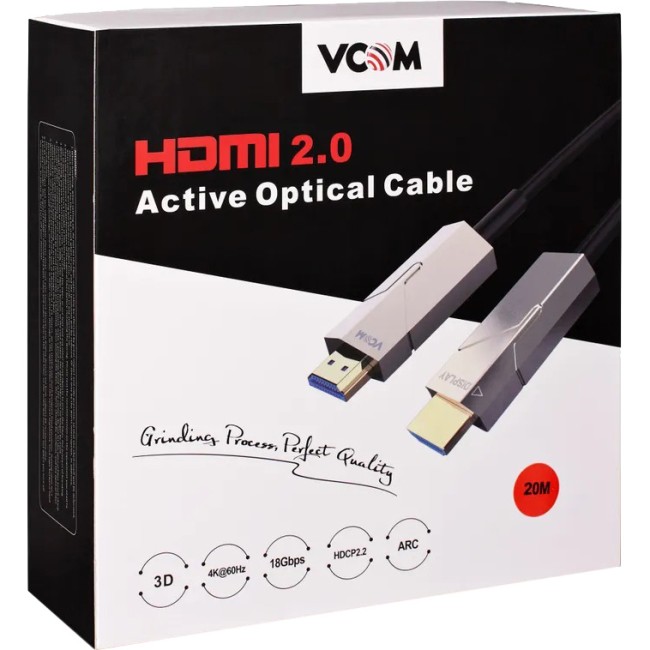 Активный оптический кабель HDMI 19M/M,ver. 2.0, 4K@60 Hz 30m VCOM <D3742P-30M> VCOM D3742P-30M