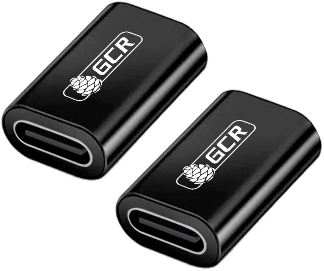 GCR Адаптер-соединитель USB 3.1 (USB 3.2 Gen 2) TypeC, F/F, черный, 100W/5A, 10 Гбит/с, 4K, AL корпус, GCR-54942 Greenconnect GCR-54942