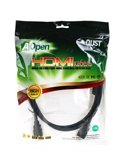 Кабель HDMI 19M/M ver 2.0, 1.8М, 2 фильтра  Aopen <ACG711D-1.8M> VCOM HDMI (m) - HDMI (m) 1.8м Кабель HDMI 19M/M ver 2.0, 1.8М, 2 фильтра  Aopen <ACG711D-1.8M> VCOM HDMI (m) - HDMI (m) 1.8м