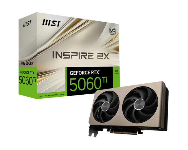 Видеокарта MSI GeForce RTX 5060 Ti 8G INSPIRE 2X Видеокарта MSI GeForce RTX 5060 Ti 8G INSPIRE 2X