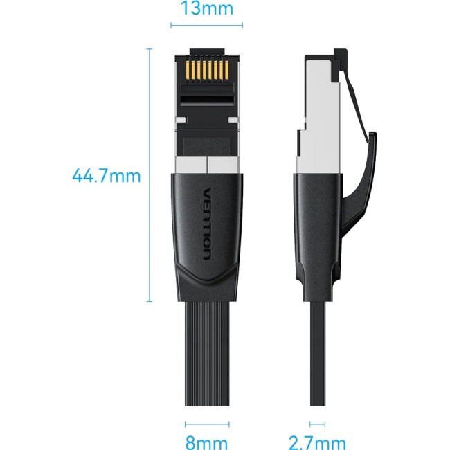 Патч-корд Vention прямой SFTP cat.8 RJ45 - 3м. Плоский Vention IKQBI Патч-корд Vention прямой SFTP cat.8 RJ45 - 3м. Плоский Vention IKQBI