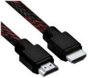 Кабель 1.5m HDMI 2.0, BICOLOR черно-красный нейлон, Ultra HD, 4K 60 fps 60Hz/5K*30Hz, 3D, AUDIO, 18.0 Гбит/с, 28AWG 4PH 4PH-R90016