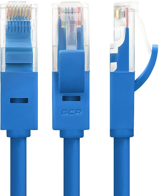 Greenconnect Патч-корд прямой 7.5m, UTP кат.5e, синий, позолоченные контакты, 24 AWG, литой, GCR-LNC01-7.5m, ethernet high speed 1 Гбит/с, RJ45, T568B Greenconnect RJ45(m) - RJ45(m) Cat. 5e U/UTP PVC 7.5м синий