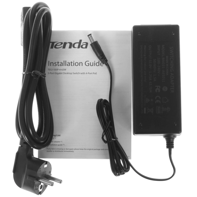 Коммутатор Tenda TEG1105P-4-63W Коммутатор Tenda TEG1105P-4-63W