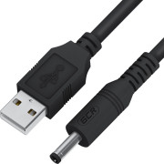 GCR Кабель питания 1.0m USB AM / DC Jack 5.5mm, черный Кабель Greenconnect 1 м (GCR-53415)