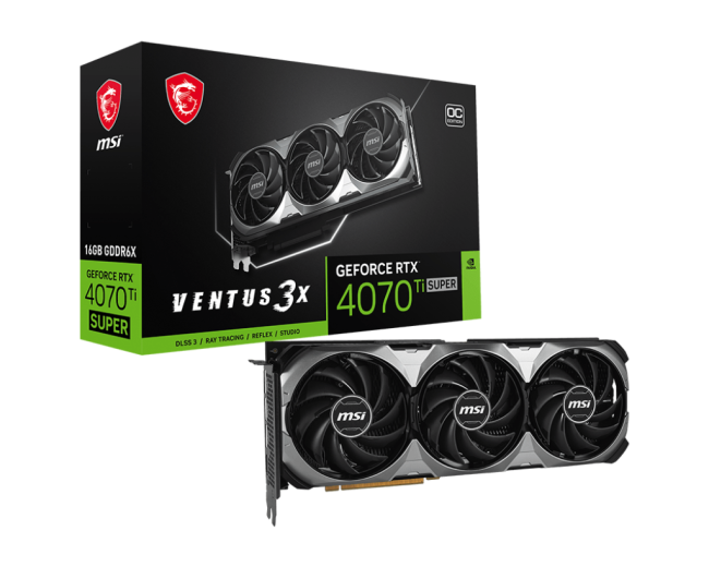Видеокарта MSI GeForce RTX 4070 Ti SUPER 16G VENTUS 3X Видеокарта MSI GeForce RTX 4070 Ti SUPER 16G VENTUS 3X