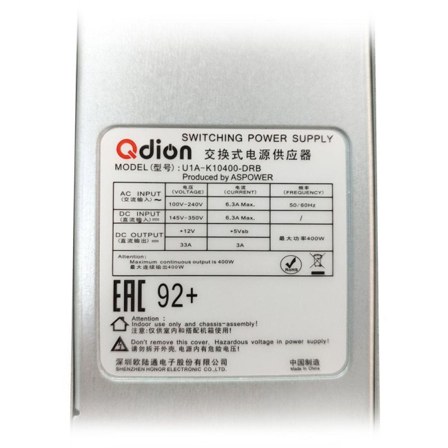Блок питания Q-dion U1A-K10400-DRB Блок питания Q-dion U1A-K10400-DRB