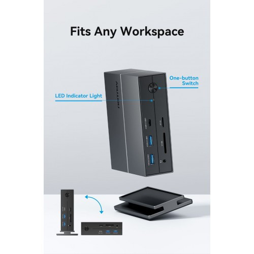 Мультифункциональная док-станция Vention USB Type C 14 в 1 с поддержкой Thunderbolt 4 Vention TPFH0-EU Мультифункциональная док-станция Vention USB Type C 14 в 1 с поддержкой Thunderbolt 4 Vention TPFH0-EU