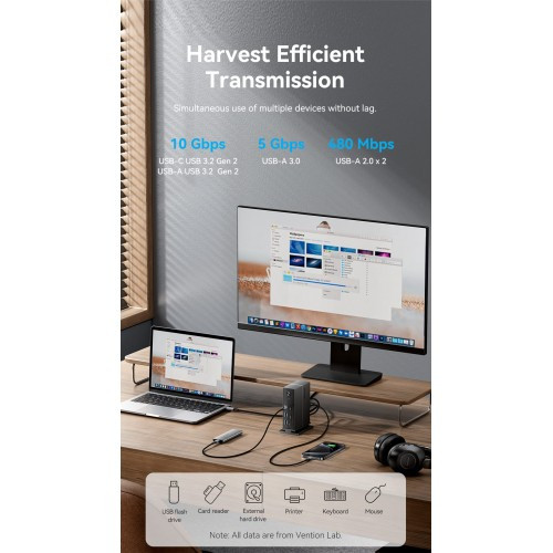 Мультифункциональная док-станция Vention USB Type C 14 в 1 с поддержкой Thunderbolt 4 Vention TPFH0-EU Мультифункциональная док-станция Vention USB Type C 14 в 1 с поддержкой Thunderbolt 4 Vention TPFH0-EU