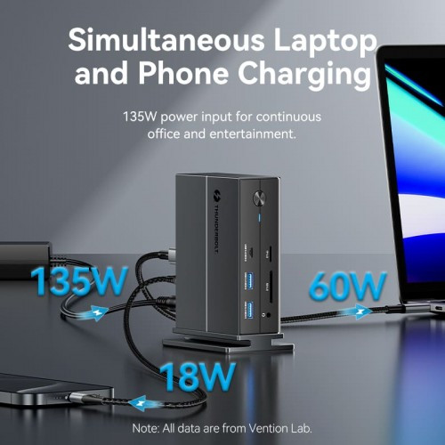 Мультифункциональная док-станция Vention USB Type C 14 в 1 с поддержкой Thunderbolt 4 Vention TPFH0-EU Мультифункциональная док-станция Vention USB Type C 14 в 1 с поддержкой Thunderbolt 4 Vention TPFH0-EU