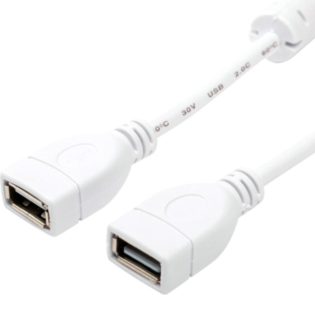 Кабель USB 1.8 m (Af <=> Af), белый ATcom AT5647