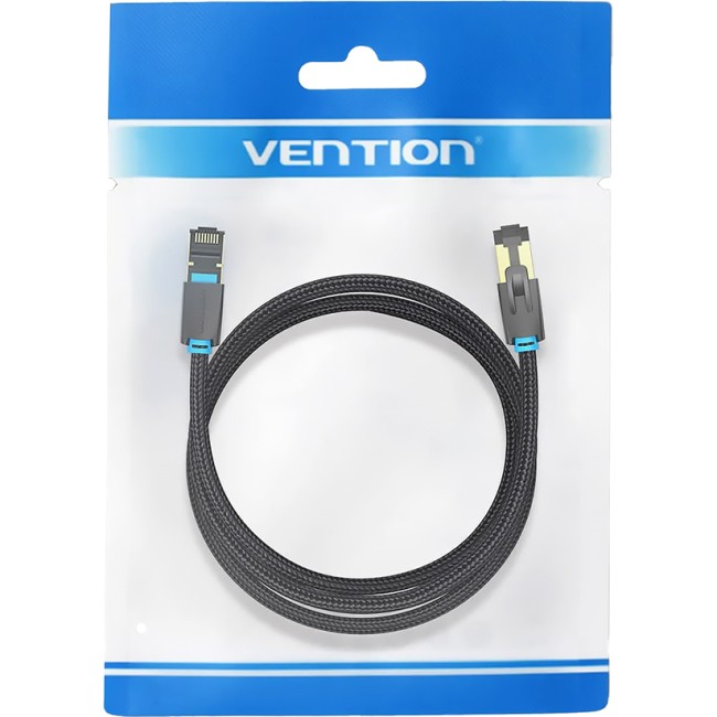 Патч-корд Vention прямой SFTP cat.8 RJ45 - 8м. Черный Тканевая оплетка Vention IKGBK Патч-корд Vention прямой SFTP cat.8 RJ45 - 8м. Черный Тканевая оплетка Vention IKGBK