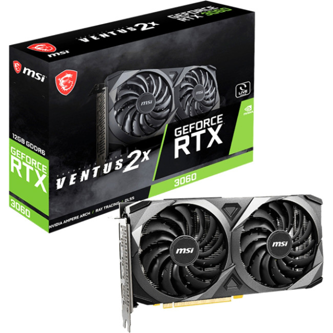 Видеокарта MSI NVIDIA GeForce RTX 3060 VENTUS 2X (GeForce RTX 3060 VENTUS 2X 12G) Видеокарта MSI NVIDIA GeForce RTX 3060 VENTUS 2X (GeForce RTX 3060 VENTUS 2X 12G)