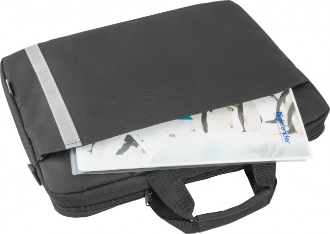 Defender Сумка для ноутбука Shiny 15''-16" черный, светоотражающая полоса Defender Shiny 15"-16" Black