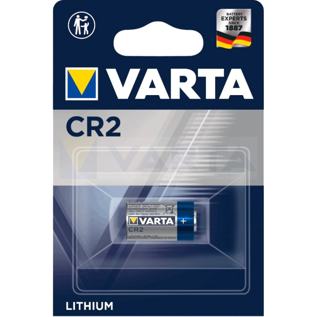 Батарейка Varta ELECTRONICS CR2 BL1 Lithium 3V (6206) (1/10/100) (1 шт.) Varta PRIMARY LITHIUM CR2 (06206301401)