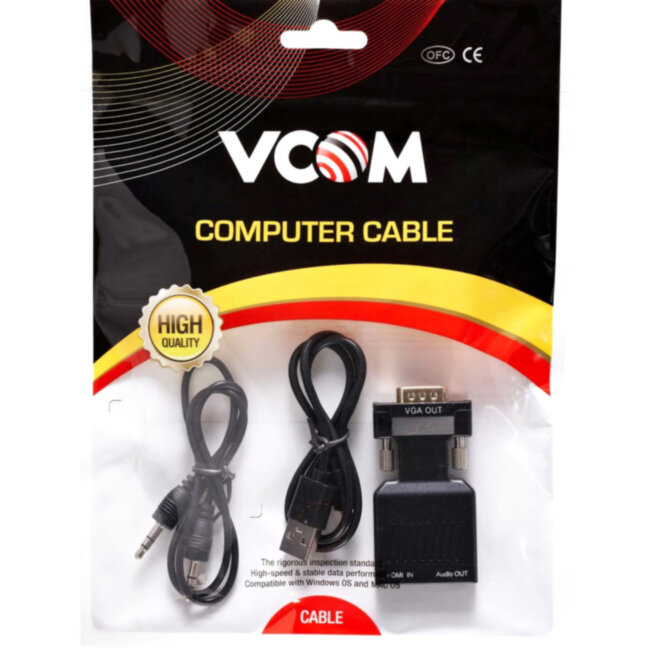 Переходник HDMI(F) --> VGA(M)+audio,1080*60Hz, VCOM <CA336A> VCOM CA336A