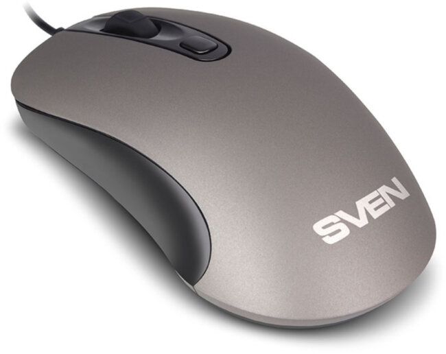 Мышь SVEN RX-515S серая (бесшумн. клав, 3+1кл. 800-1600DPI, 1,5м., блист.) USB Sven RX-515S