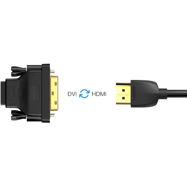 Адаптер-переходник Vention DVI 24+1 M/ HDMI 19F Vention ECDB0 Адаптер-переходник Vention DVI 24+1 M/ HDMI 19F Vention ECDB0