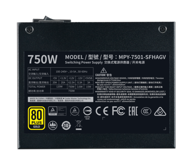 Блок питания 750 Ватт Cooler Master V750 SFX Gold Блок питания 750 Ватт Cooler Master V750 SFX Gold