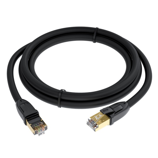 GCR Патч-корд PROF прямой 3.0m, FTP медь кат.6, позолоч. контакты и  коннектор, 25 AWG, Deluxe ethernet high speed 10 Гбит/с, RJ45, T568B, GCR-52550 Greenconnect RJ45(m) - RJ45(m) Cat. 6 F/UTP PVC 3м