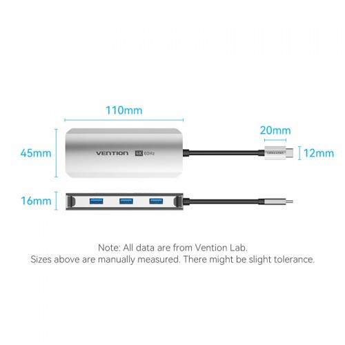 Мультифункциональный хаб Vention USB Type C 6 в 1 Vention TQHHB Мультифункциональный хаб Vention USB Type C 6 в 1 Vention TQHHB