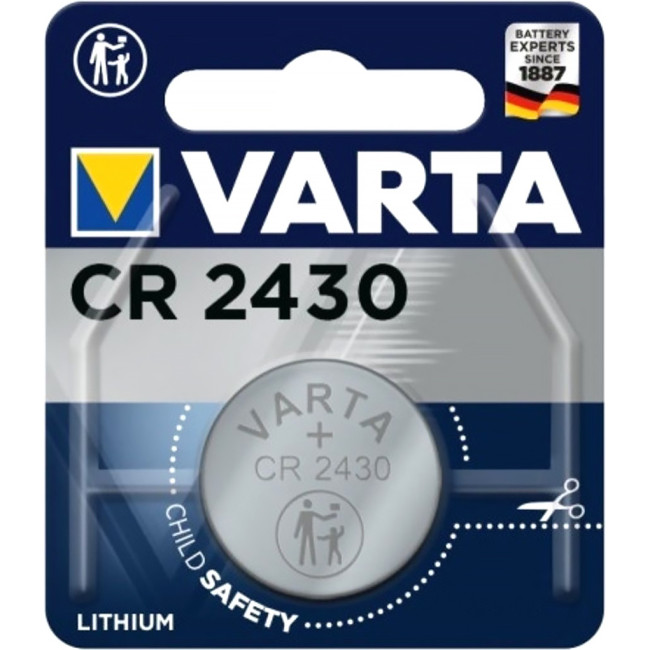 Батарейка Varta ELECTRONICS CR2430 BL1 Lithium 3V (6430) (1/10/100) (1 шт.) Varta PRIMARY LITHIUM CR2430 (06430101401)