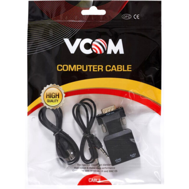 Переходник VGA(M)+audio+microUSB --> HDMI(F)1080*60Hz, VCOM <CA337A> VCOM CA337A