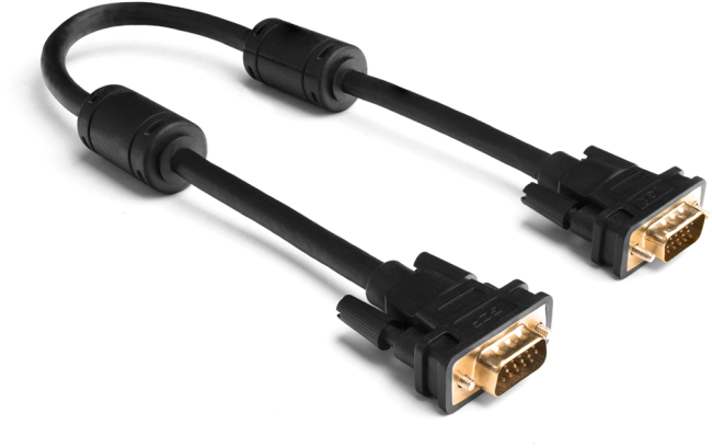 Greenconnect Кабель SVGA 5.0м чёрный, позолоченные контакты, ферритовые кольца, OD8.0mm. 15M / 15M Premium GCR-VM2VM2-5.0m, 28/28 AWG, двойной экран Greenconnect VGA (m) - VGA (m) 5м