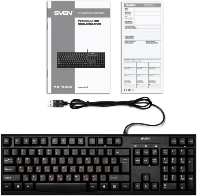 Клавиатура SVEN KB-S300 чёрная (104кл.) Sven SV-015756