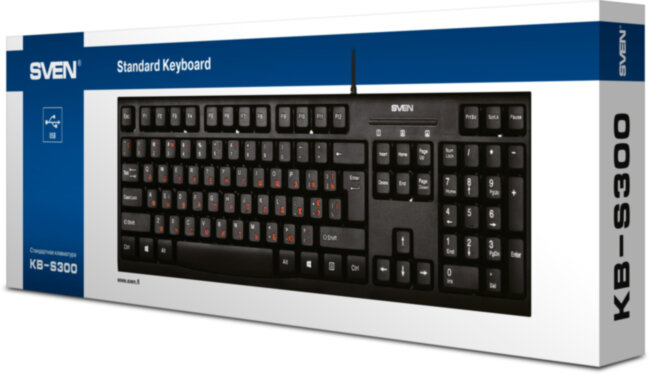 Клавиатура SVEN KB-S300 чёрная (104кл.) Sven SV-015756
