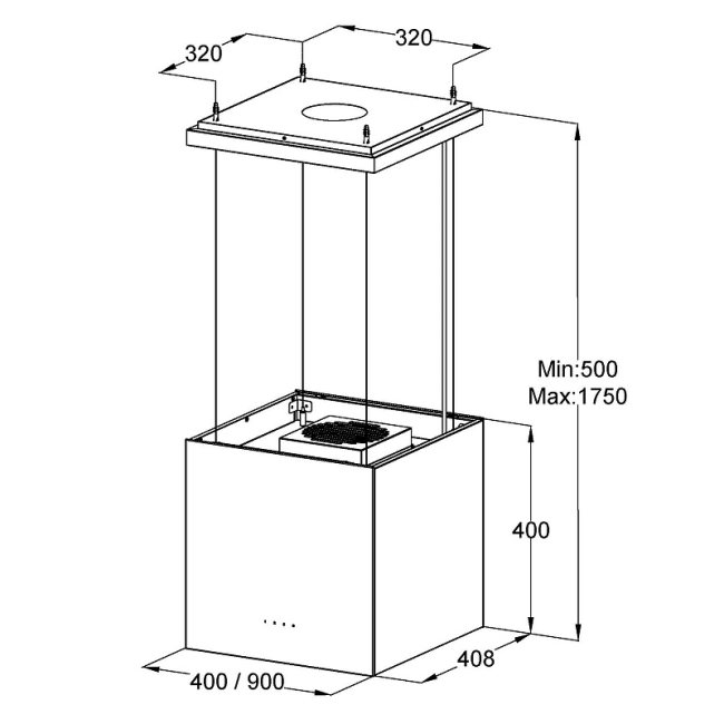 Подвесная вытяжка KORTING Korting KHA 40828 GN Подвесная вытяжка KORTING Korting KHA 40828 GN