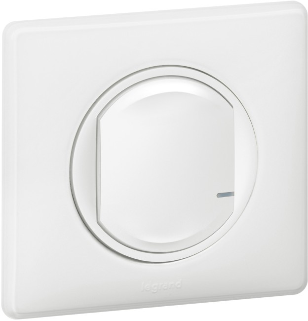 CLN БЕЛ Вкл/светорег.5-300Вт Умный выключатель/светорегулятор Legrand серия Celiane with NETATMO, Цвет Белый . Управление со смартфона, 5-300 Вт, 230В. + Рамка Белый глянец.