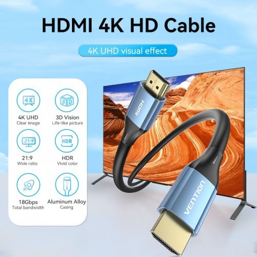Кабель Vention HDMI High speed v2.0 with Ethernet 19M/19M - 8м Vention ALHSK