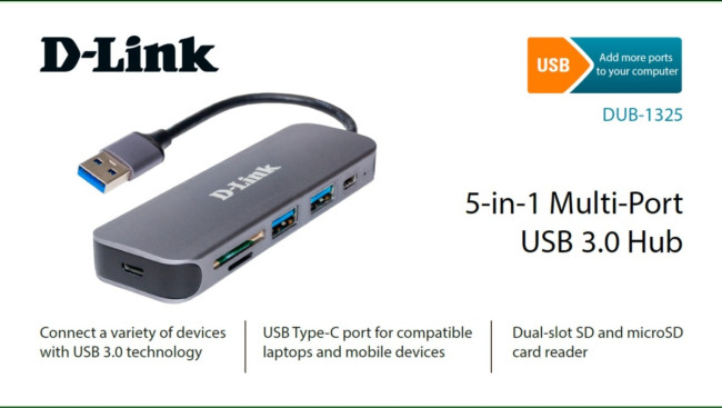 Концентратор Концентратор D-Link DUB-1325 с разъемом USB 3.0 Type-A (DUB-1325/A2A) Концентратор Концентратор D-Link DUB-1325 с разъемом USB 3.0 Type-A (DUB-1325/A2A)