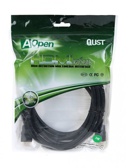 Кабель HDMI 19M/M+2 фильтра 1.4V+3D/Ethernet AOpen/Qust <ACG511D-3M> 3m AOpen HDMI (m) - HDMI (m) 3м