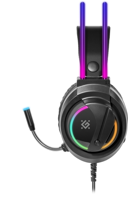 Defender Игровая гарнитура Flame черный, RGB, провод 2 м Defender 64555 Defender Игровая гарнитура Flame черный, RGB, провод 2 м Defender 64555