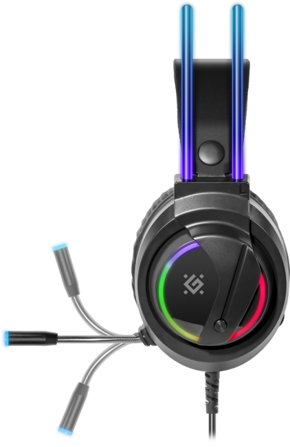 Defender Игровая гарнитура Flame черный, RGB, провод 2 м Defender 64555 Defender Игровая гарнитура Flame черный, RGB, провод 2 м Defender 64555