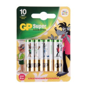 Алкалиновые батарейки GP Super Alkaline 15А АA - 4 шт. в блистере промо "Союз мультфильм" GP 4610116217559