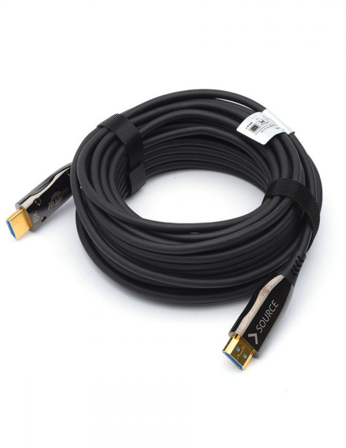 Кабель HDMI 30 м (HIGH speed, Metal gold,  Optical) 8K VER 2.1 ATcom HDMI 2.1 (m) - HDMI 2.1 (m) 30 м