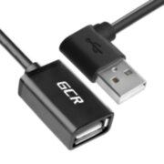 Greenconnect Удлинитель 1.0m USB 2.0, AM угловой/AF, черный, 28/28 AWG, морозостойкий, GCR-AUEC6M-1.0m Greenconnect  USB 2.0 AM - USB 2.0 AF черный 1м
