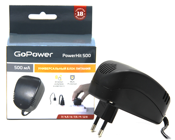 Блок питания GoPower Powerhit 500 универсальн. (1/20/40) Блок питания GoPower Powerhit 500