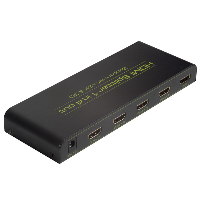 Greenconnect Разветвитель v1.4 HDMI 1на 4 выхода, 4K2K 30Hz /1080p 120Hz + индикация серия Greenline GL-v104C Greenconnect HDMI (f) to 4 x HDMI (f)
