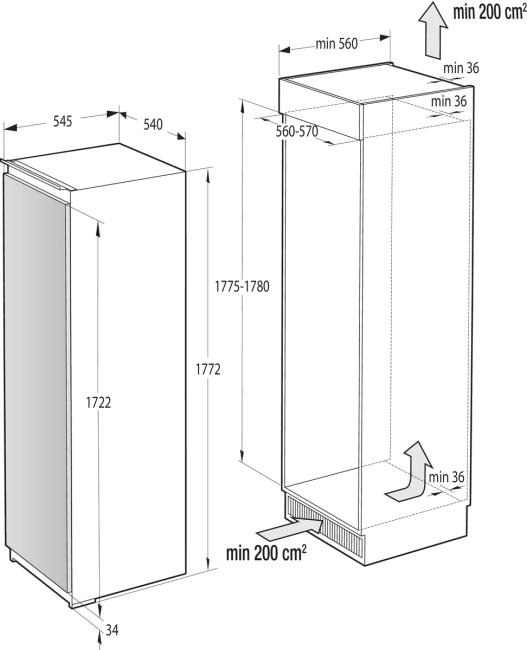 Встраиваемый морозильный шкаф Gorenje GORENJE FNI4181E1 Встраиваемый морозильный шкаф Gorenje GORENJE FNI4181E1